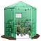 Garden Walk-In Hexagonal Greenhouse PE Cover Metal Frame Roll-Up Door Green
